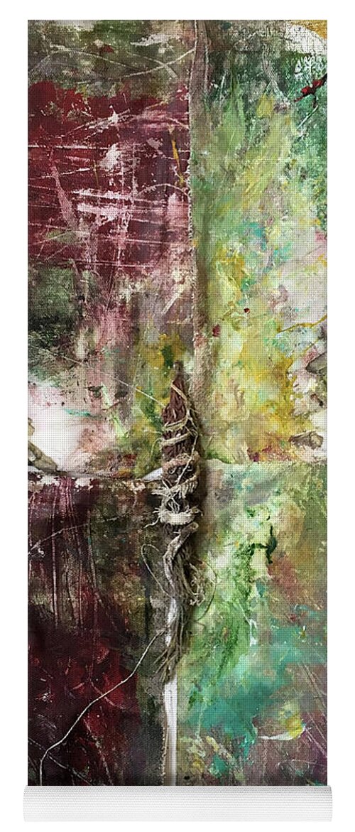 Abstract Art Yoga Mat featuring the painting Shamanic by Rodney Frederickson