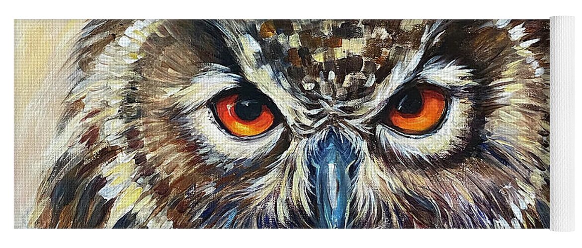 Owl Yoga Mat featuring the painting Shawn by Arti Chauhan