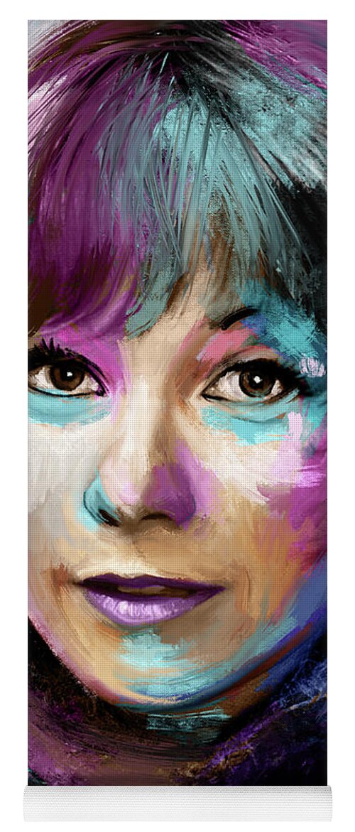 Shirley Maclaine Yoga Mat featuring the painting Shirley MacLaine by Movie World Posters