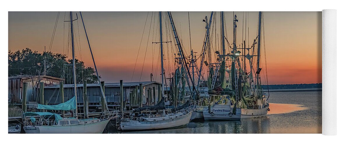 Charleston Yoga Mat featuring the photograph Shrimpers Rest, Charleston by Marcy Wielfaert