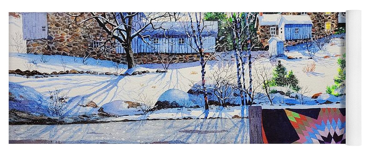 Snow Landscape Yoga Mat featuring the painting Silent Night by Diane Phalen