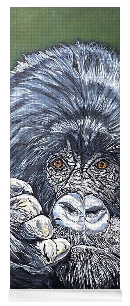  Yoga Mat featuring the painting Silverback Gorilla-Gentle Giant by Bill Manson