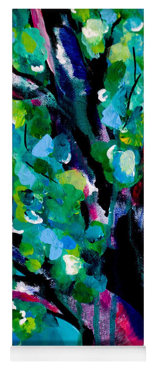 Tree Yoga Mat featuring the painting Singing in the Rain by Beth Ann Scott