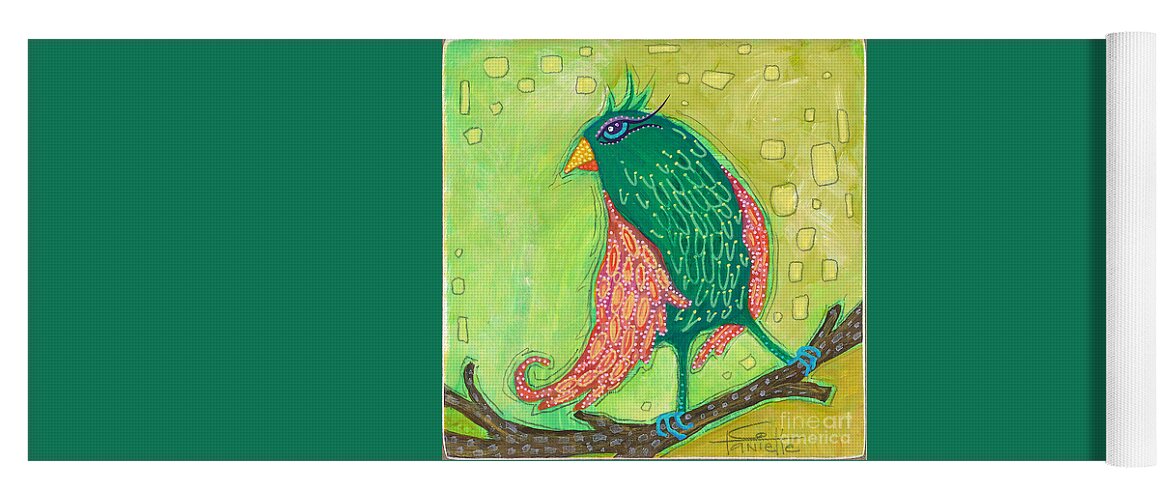 Bird Painting Yoga Mat featuring the painting Singing Sweet Songs by Tanielle Childers