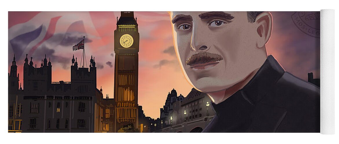 Mosley Yoga Mat featuring the digital art Sir Oswald Mosley by Emerson Design