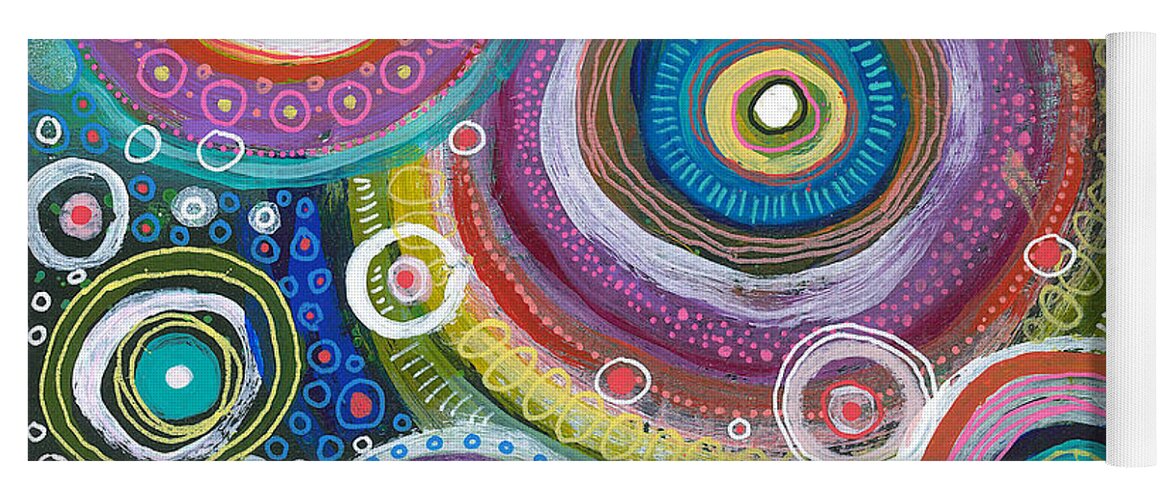 Skipping Stones Yoga Mat featuring the painting Skipping Stones by Tanielle Childers