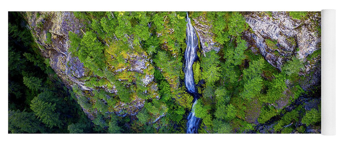 Drone Yoga Mat featuring the photograph Skookum Falls by Clinton Ward