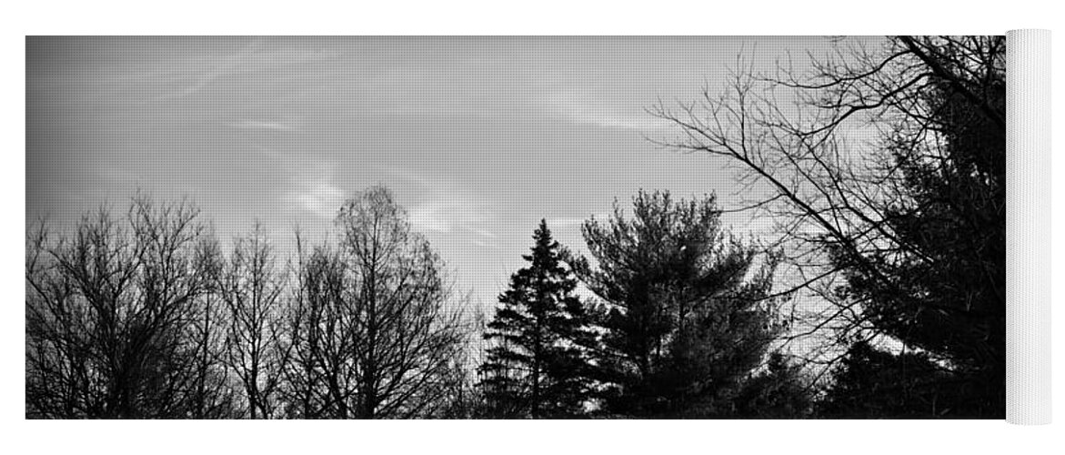 Monochrome Yoga Mat featuring the photograph Sky Patterns Black and White by Frank J Casella