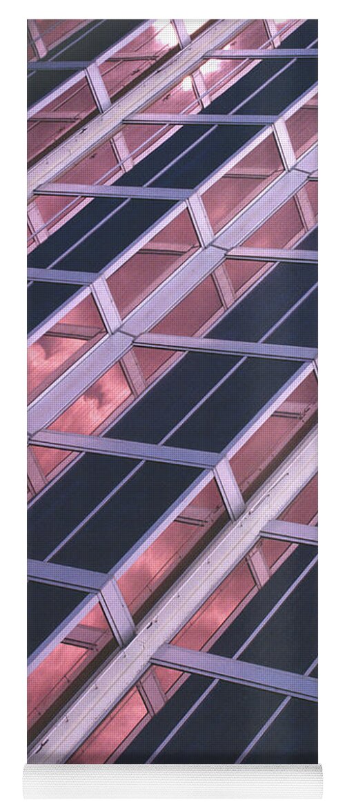 Cities Yoga Mat featuring the photograph abstract urban photography skyscrapers - Pink Flamingo Hotel by Sharon Hudson