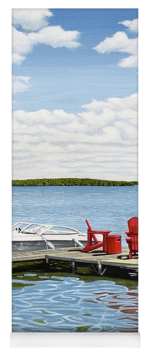 Lake Yoga Mat featuring the painting Slice of Heaven by Kenneth M Kirsch