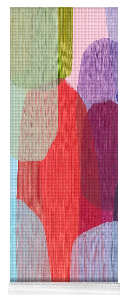 Abstract Yoga Mat featuring the painting Smile on My Face by Claire Desjardins