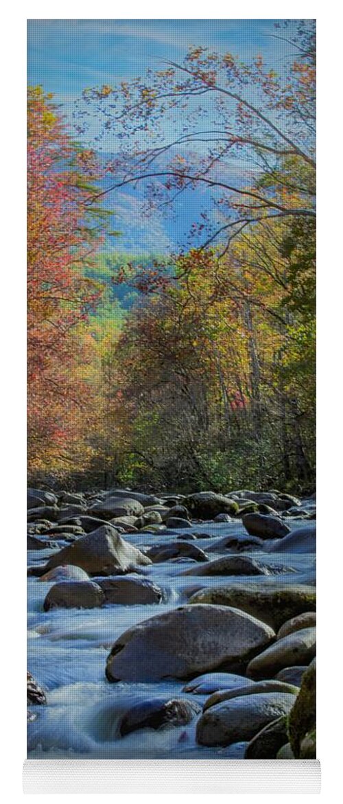 Landscape Yoga Mat featuring the photograph Smoky Mountain Autumn by Theresa D Williams