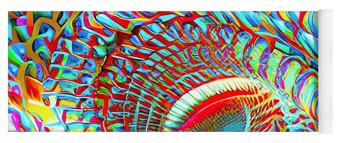 Abstract Ai Yoga Mat featuring the digital art Snake Coil by Fred Moore