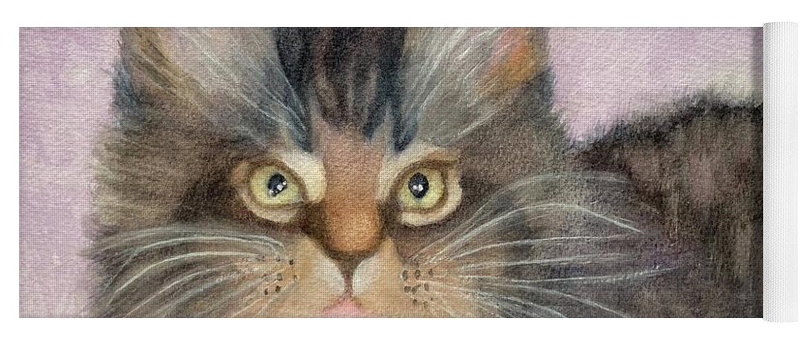 Maine Coon Yoga Mat featuring the painting Snickers by Sue Carmony