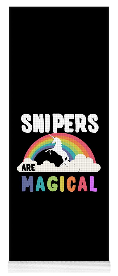 Funny Yoga Mat featuring the digital art Snipers Are Magical by Flippin Sweet Gear