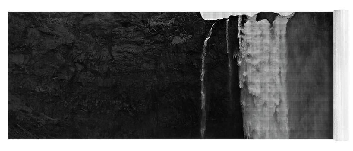 Majestic Yoga Mat featuring the photograph Snoqualmie Falls Black and White by Pelo Blanco Photo