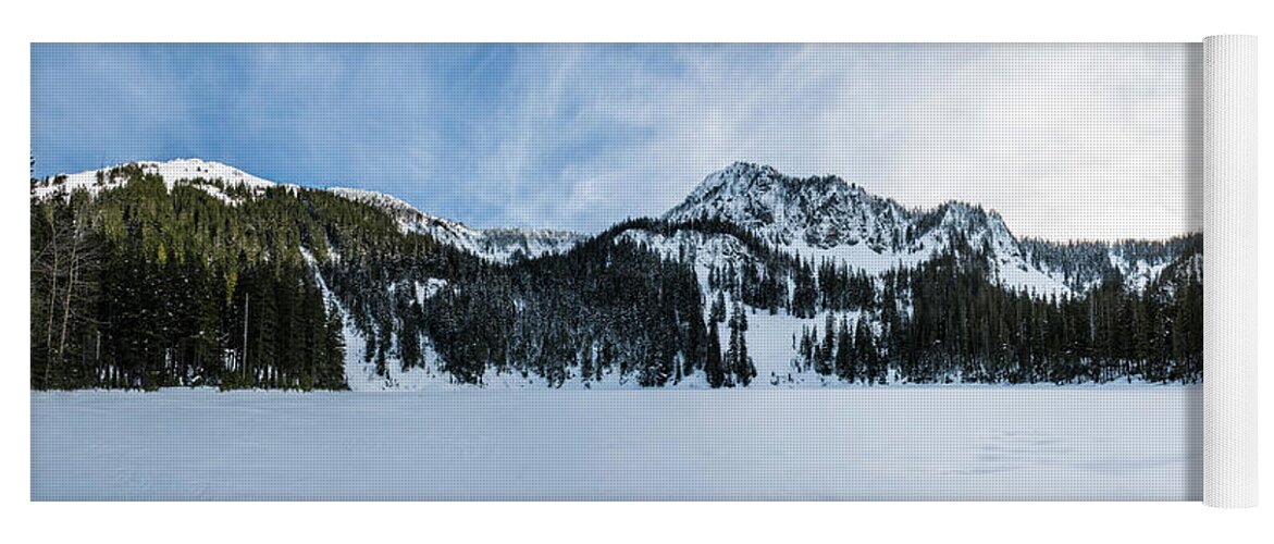 Water Yoga Mat featuring the photograph Snow Covered Annette Lake by Pelo Blanco Photo