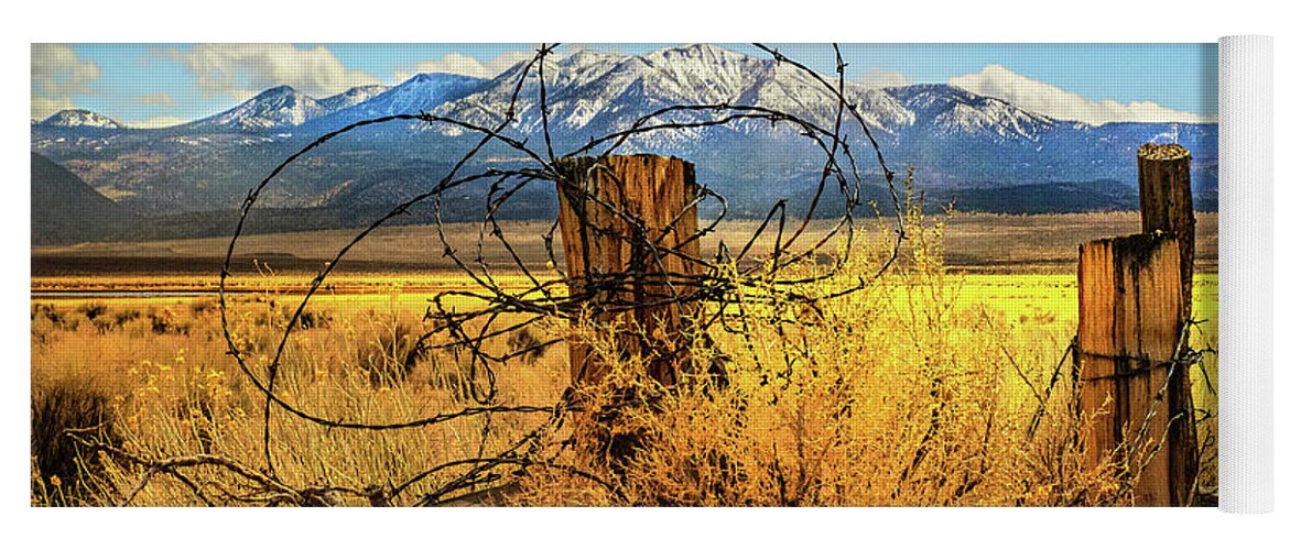Yellow Desert Cowboy Snow Mountains Yoga Mat featuring the photograph Snow Covered Mountains by Jerry Cowart