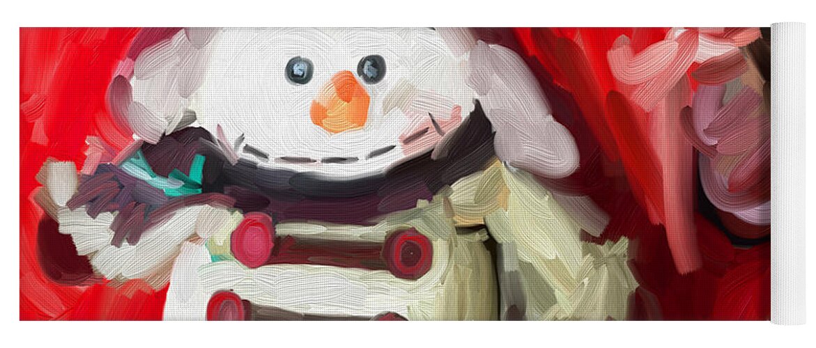 Snowman Ornament Christmas Doll Yoga Mat featuring the digital art Snowman Ornament Christmas Doll by Patricia Awapara