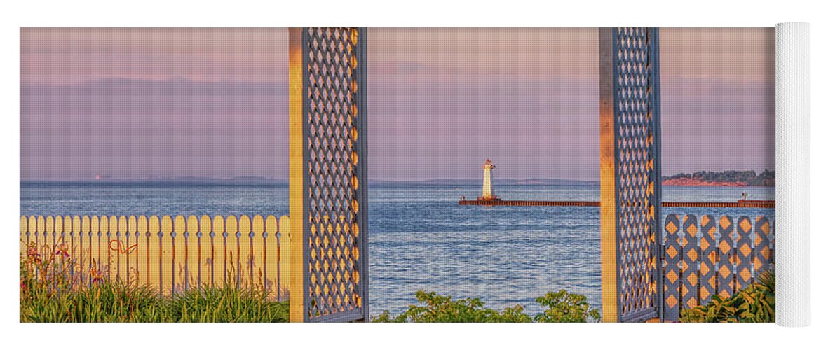 Sodus Point Lighthouse Yoga Mat featuring the photograph Sodus Point Lighthouse View by Rod Best