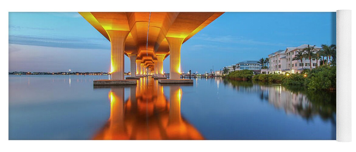 Bridge Yoga Mat featuring the photograph Soft Bridge Reflection by Tom Claud