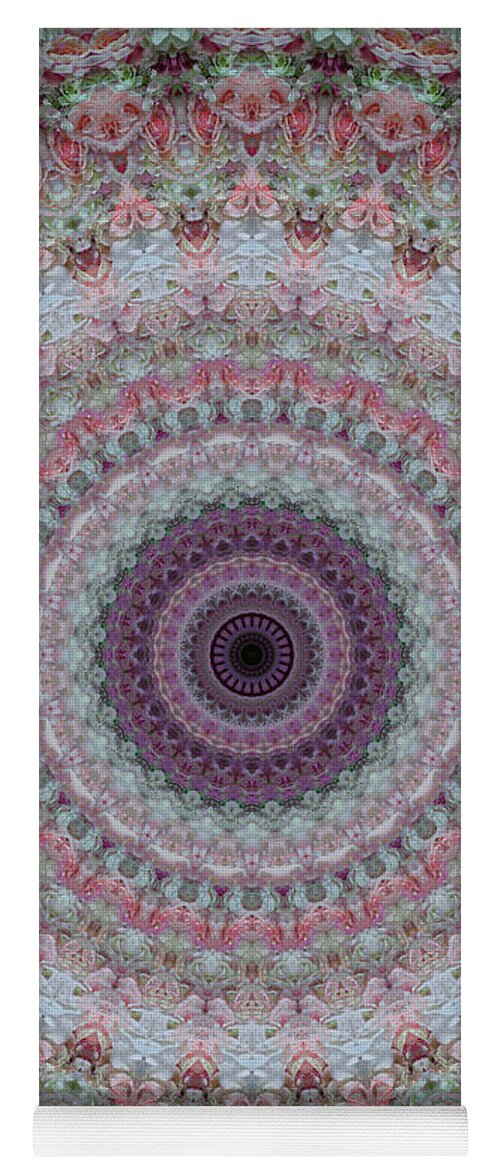 Mandala Yoga Mat featuring the photograph Soft pink and gray mandala by Jaroslaw Blaminsky