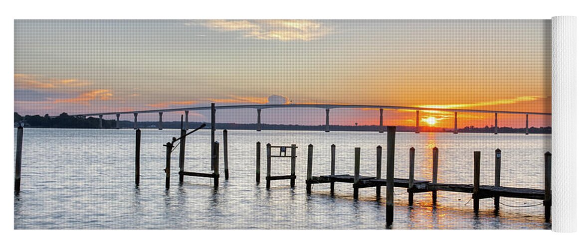 Maryland Yoga Mat featuring the photograph Solomons Sunset Reflections by Donna Twiford