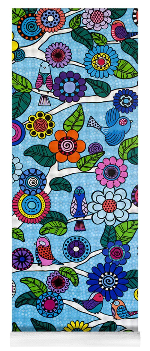 Birds In Branches Yoga Mat featuring the painting Songbirds by Beth Ann Scott