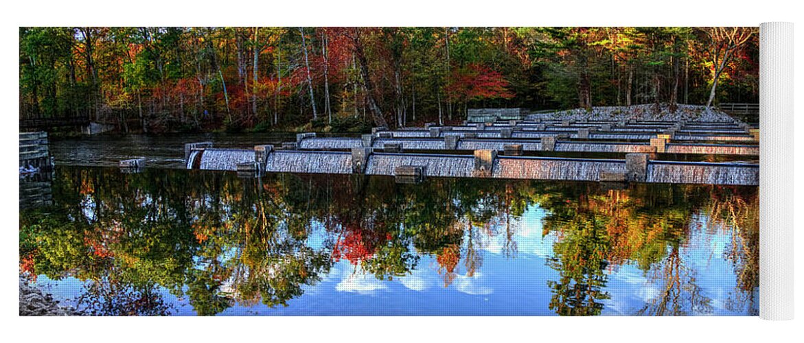 South Holston Yoga Mat featuring the photograph South Fork of Holston River in Autumn by Shelia Hunt