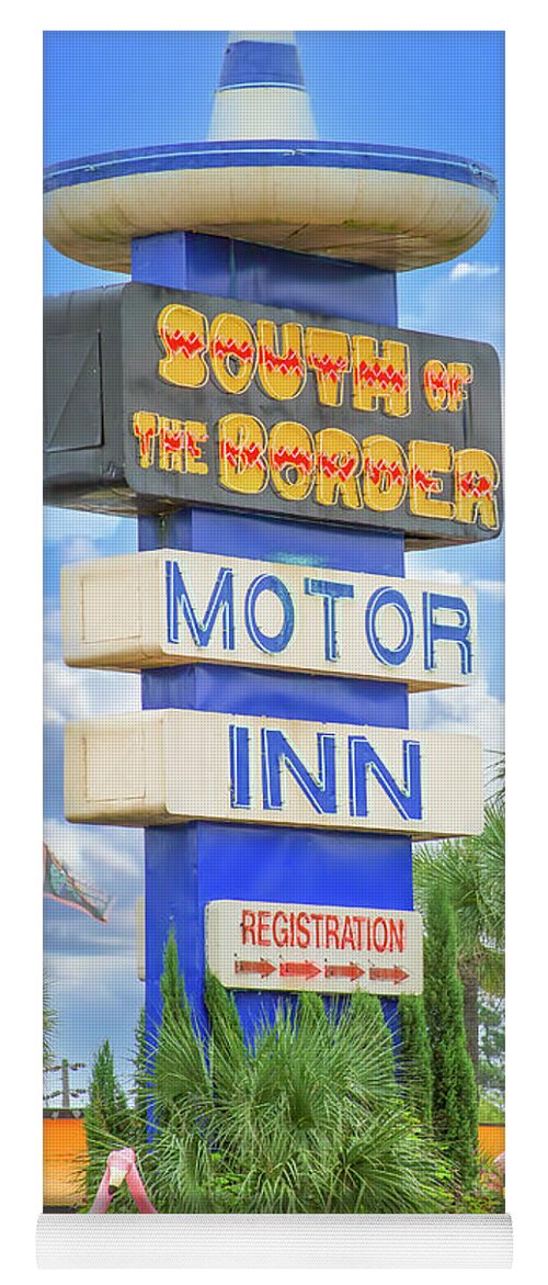 South Of The Border Yoga Mat featuring the photograph South of the Border Motor Inn by Mark Andrew Thomas
