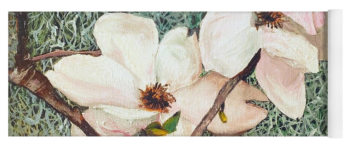 South Yoga Mat featuring the painting Southern Dogwood by Merana Cadorette
