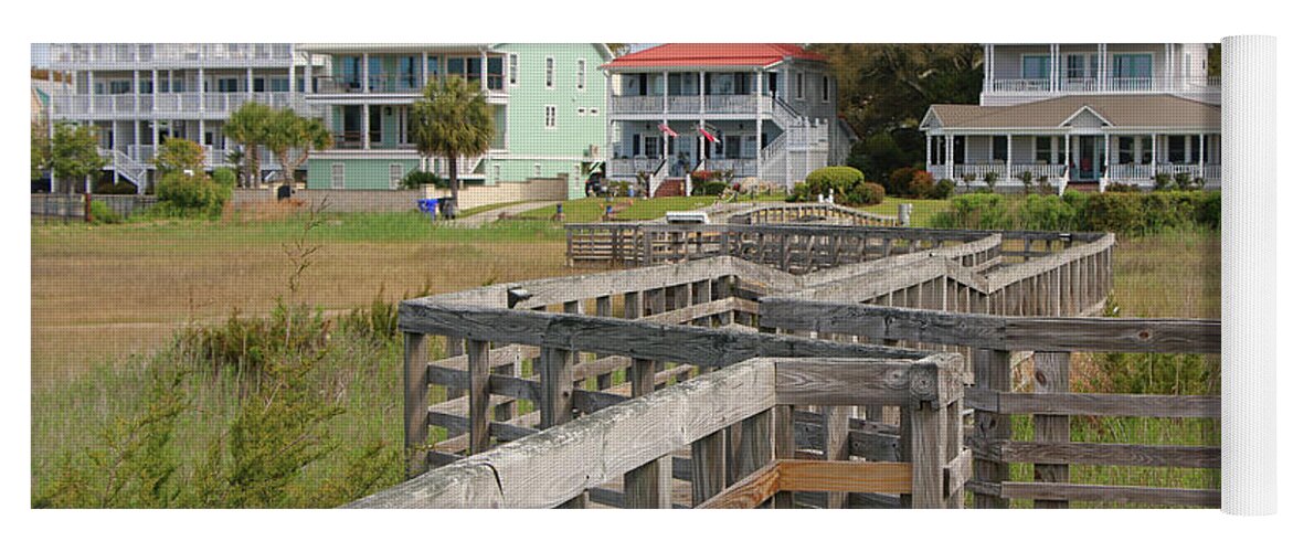 Southport North Carolina Yoga Mat featuring the photograph Southport NC Waterfront Houses 6774 by Jack Schultz