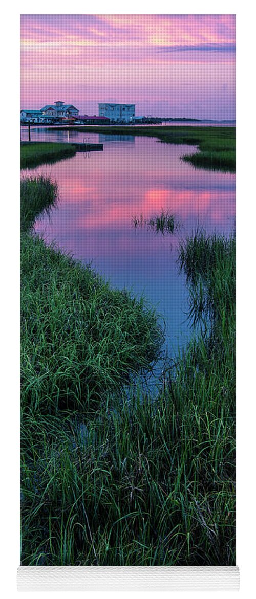 Southport Yoga Mat featuring the photograph Southport Salt Marsh Siunrise by Nick Noble