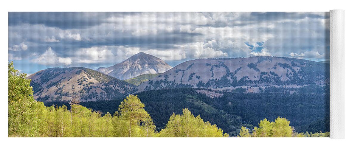Beauty In The Sky Yoga Mat featuring the photograph Spanish Peaks Country Colorado Panorama by Debra Martz