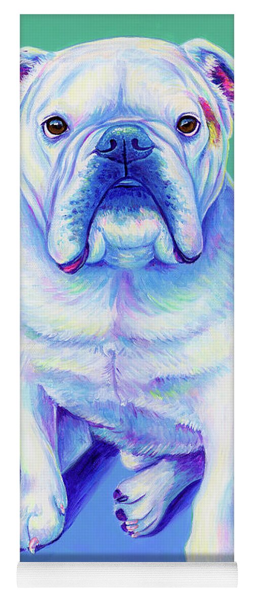 Bulldog Yoga Mat featuring the painting Spartacus the Bulldog by Rebecca Wang