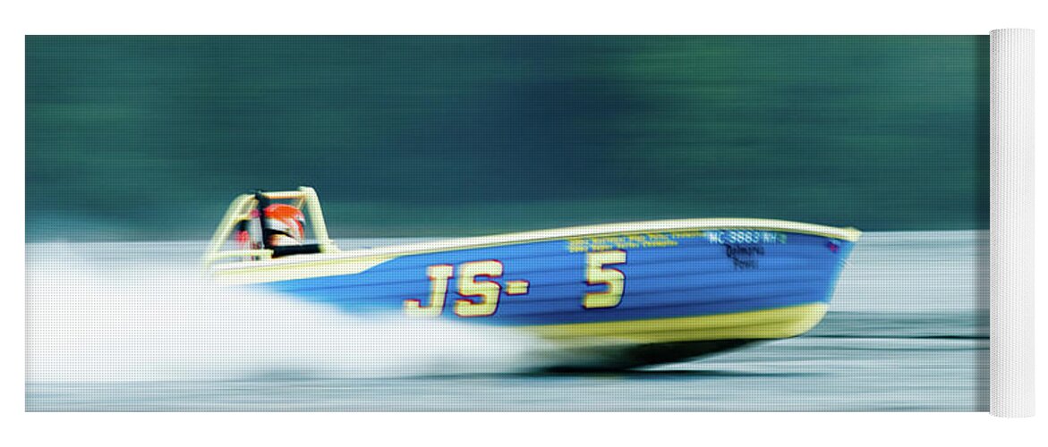 Speed Boat Yoga Mat featuring the photograph Speed Boat Racing II by Rich S