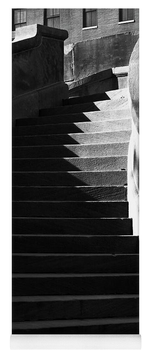Architecture Yoga Mat featuring the photograph Spiral stairs and shadows by Charles Floyd