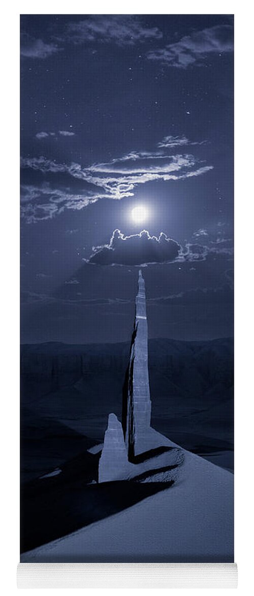 Utah Yoga Mat featuring the photograph Spire Moon by Dustin LeFevre