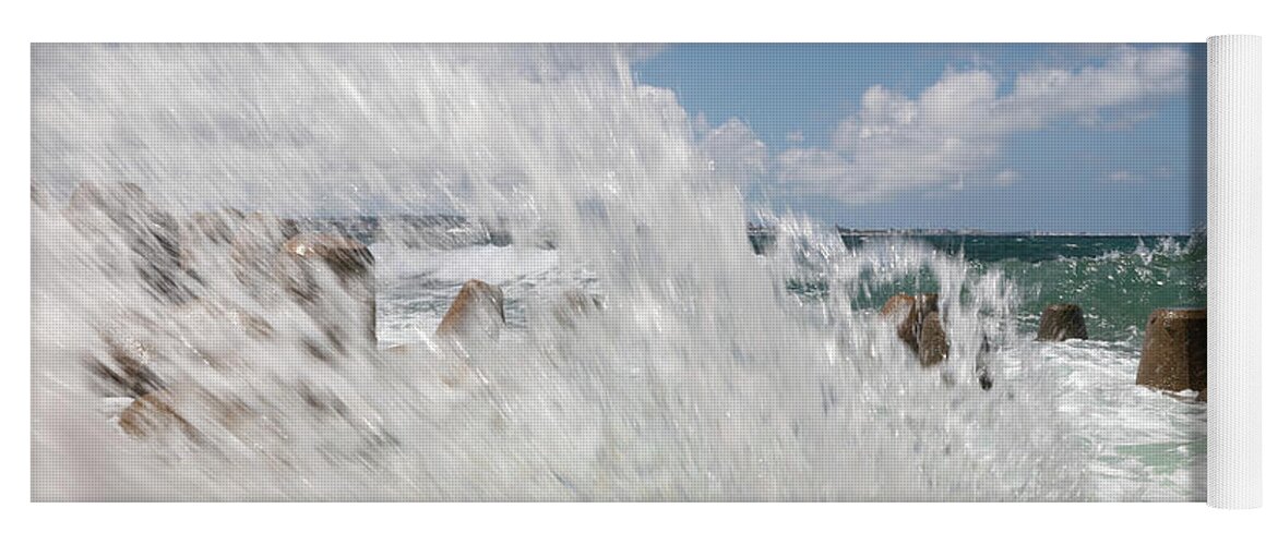 Sunabe Seawall Yoga Mat featuring the photograph Splash by Rebecca Caroline Photography