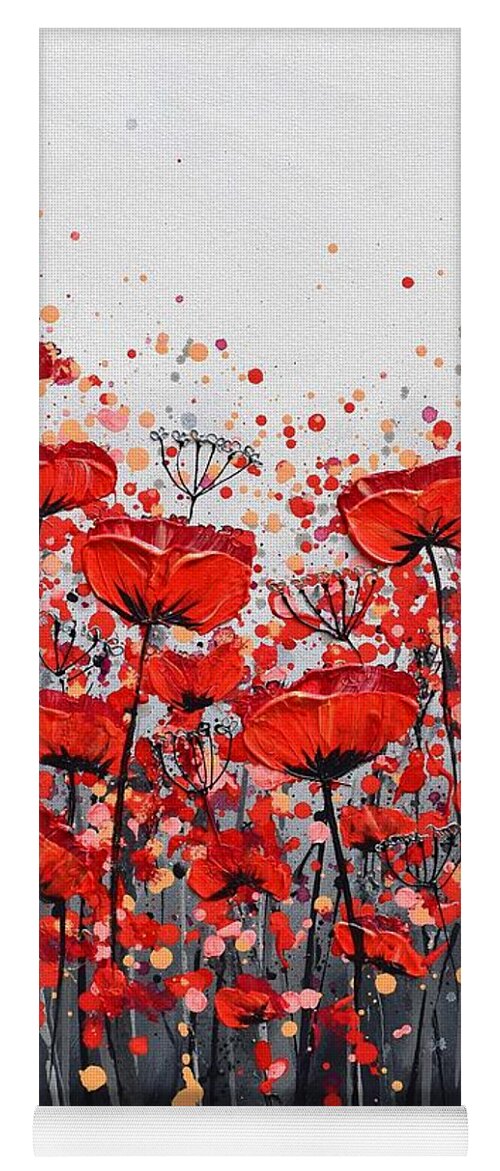Red Poppies Yoga Mat featuring the painting Splendor of Poppies by Amanda Dagg
