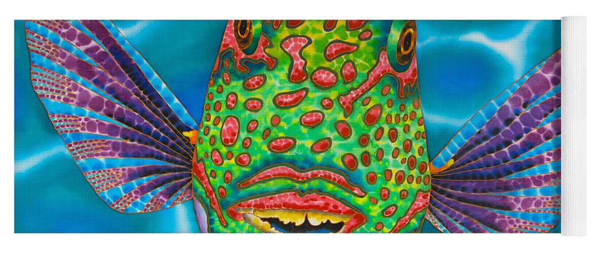 Diving Yoga Mat featuring the painting Bicolor Parrotfish by Daniel Jean-Baptiste