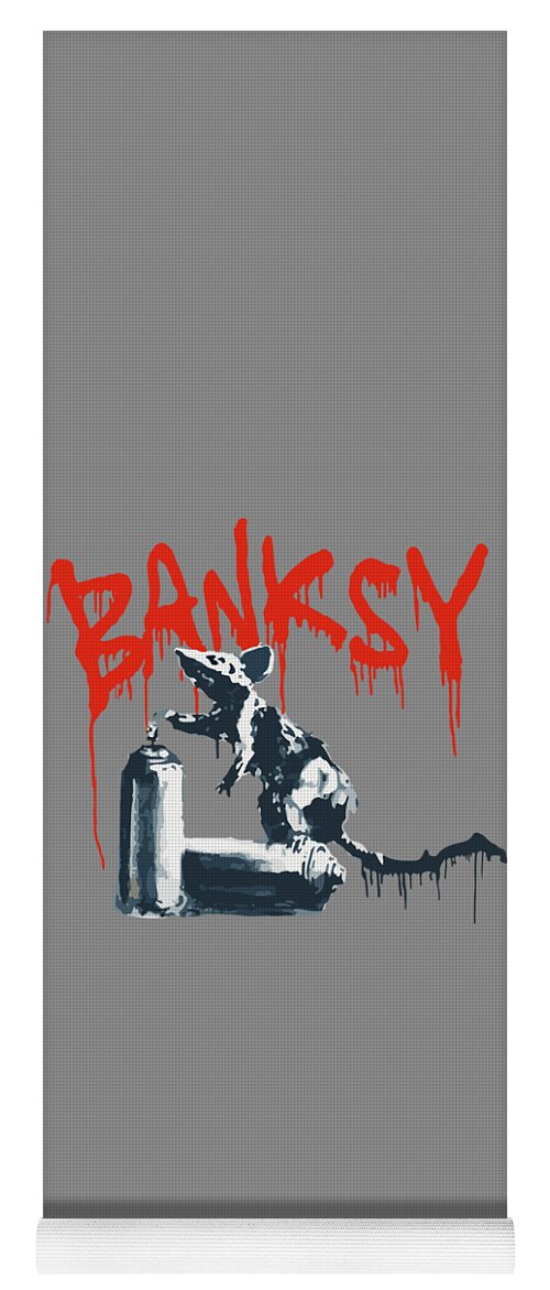 Spray Can Stencil Graffiti Rat - Banksy Yoga Mat