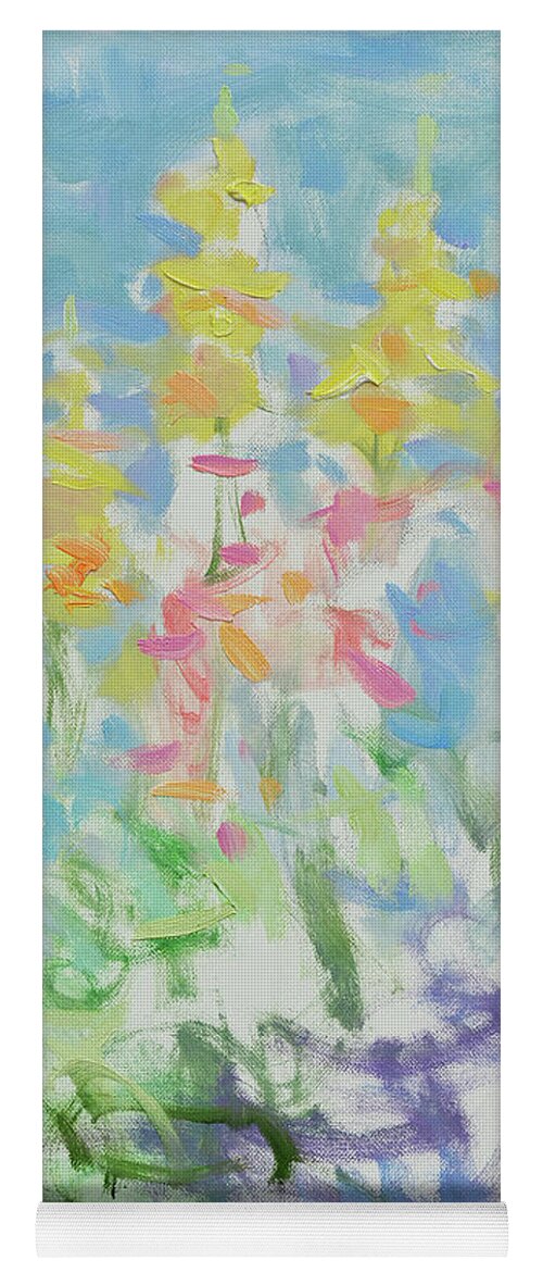 Fresia Yoga Mat featuring the painting Spring Flowers by Jerry Fresia