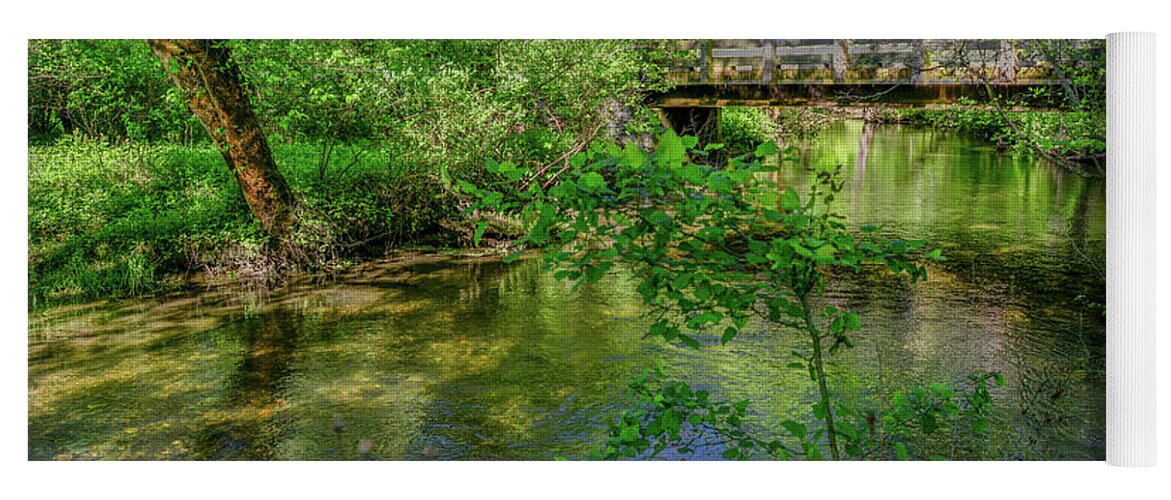 Cades Cove Yoga Mat featuring the photograph Spring Walk Along the Creek by Marcy Wielfaert