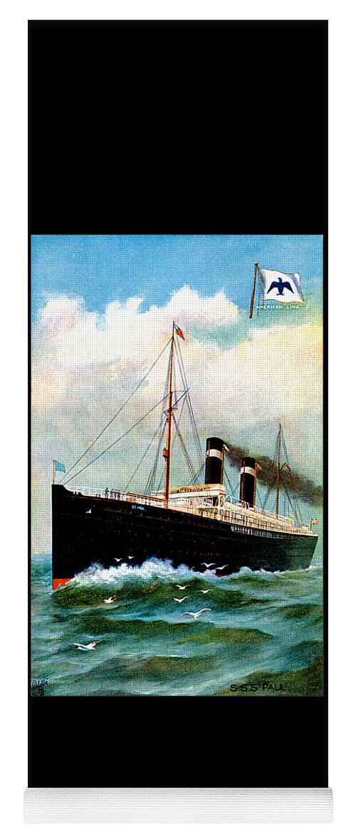 Paul Yoga Mat featuring the painting SS Saint Paul Cruise Ship by Unknown