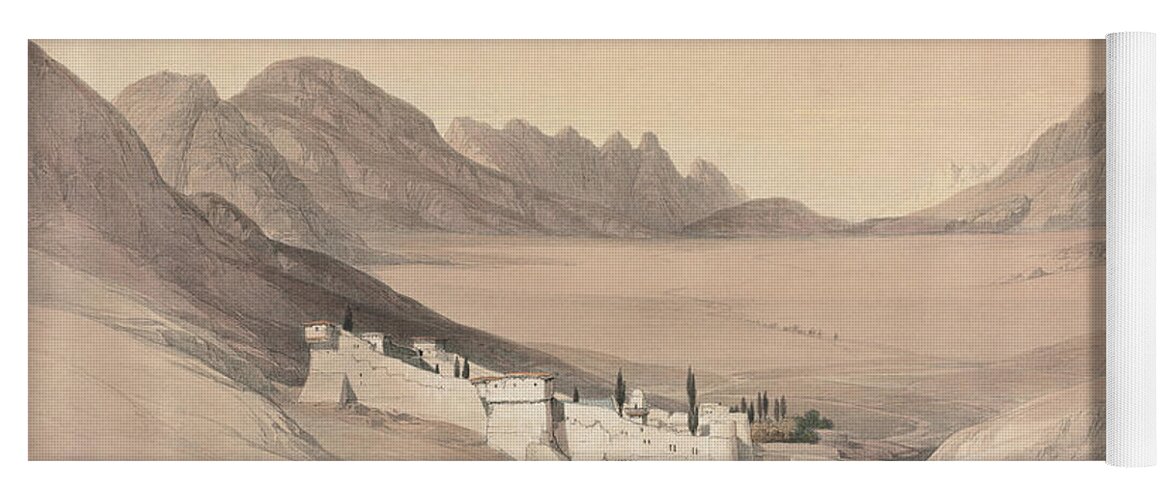 Convent Yoga Mat featuring the painting St. Catherine, Mount Sinai 1839 q1 by Historic illustrations