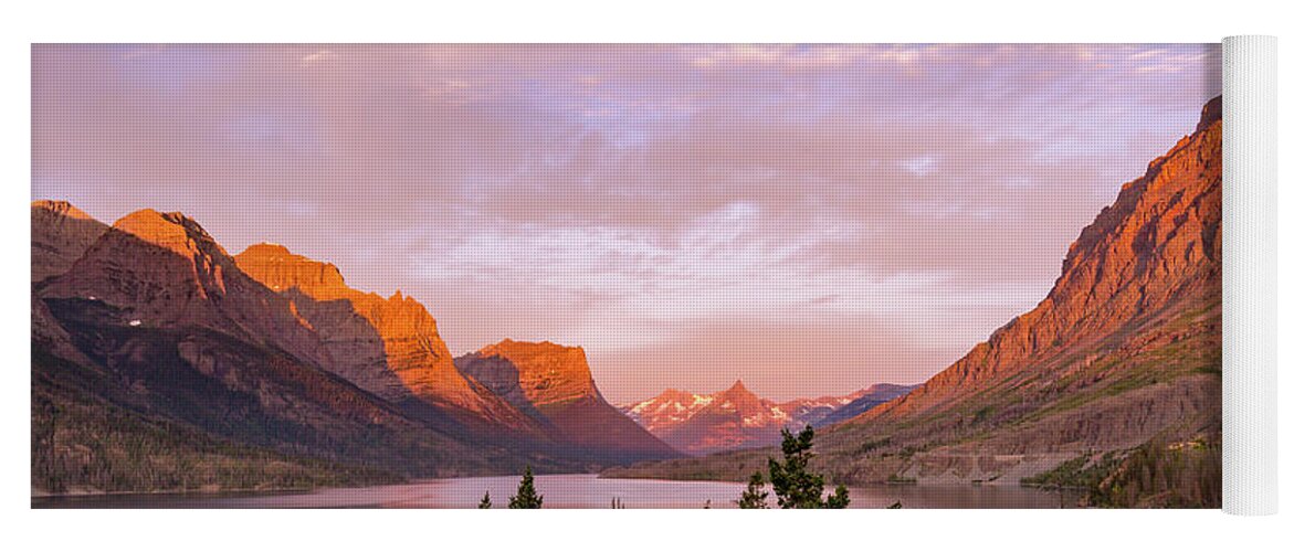 Glacier National Park Yoga Mat featuring the photograph St. Mary Lake Dawn by Jack Bell