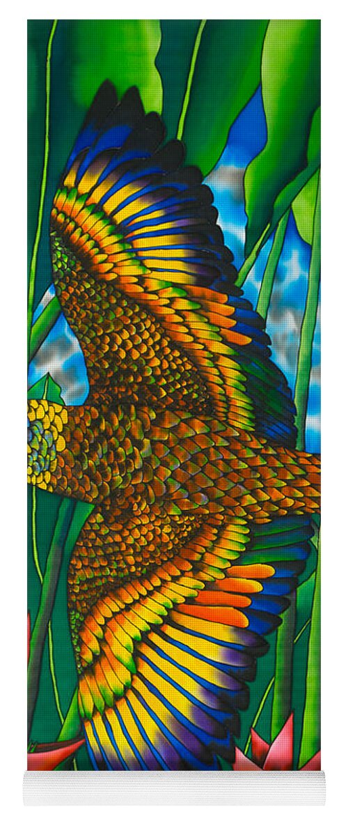 Bird Yoga Mat featuring the painting St. Vincent Amazon by Daniel Jean-Baptiste