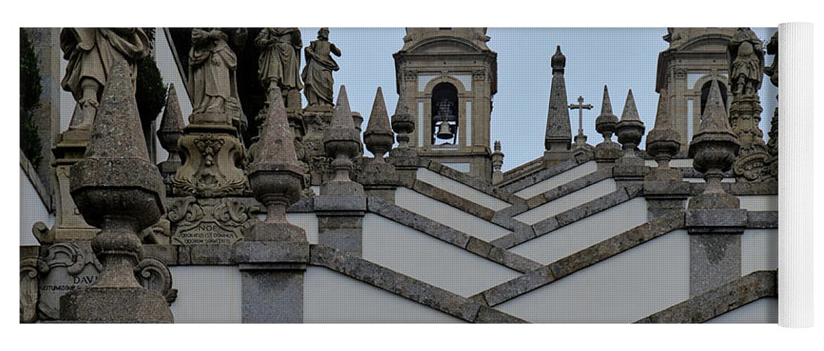 Portugal Yoga Mat featuring the photograph Stairs perspective in Bom Jesus de Braga by Angelo DeVal