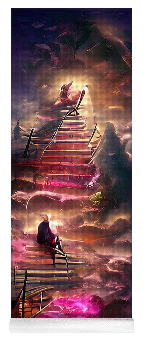 Stairway Yoga Mat featuring the digital art Stairway to Heaven by Alexander Fedin